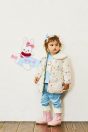 10-800シャルロットぬいぐるみプリントタフタコート<br> (★アイボリー/ピンク)<br> ・BABY￥34,980-(Fサイズ) <br> ・TODDLER￥37,180～(S/M/Lサイズ)<br> 10-806シャルロットぬいぐるみトレーナー<br> (ピンク/★サックス)<br> ・BABY￥16,280-(80/90cm) <br> ・TODDLER￥17,380～(100～140cm)<br> 10-812ハートラムネロールアップパンツ<br> (ピンク/★サックス)<br> ・BABY￥15,180～(80/90cm) <br> ・TODDLER￥16,280～(100～140cm)<br> 11-830はしごリボン合皮ブーツ<br> (★ピンク/アカ)￥15,180～(15～22cm) <br>