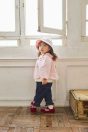 10-312/11-312<br> ギンガムリボンAラインTシャツ<br> (★オフ白/ピンク)<br> ・BABY￥14,080-(80～90cm)<br> ・TODDLER￥15,180～(100～140cm)<br> 10-208シャルロットUVカットケープ<br> (ピンク/★サックス)<br> ・BABY￥14,080-(Fサイズ)<br> 10-318/11-318<br> ギンガムリボンデニムニットパンツ<br> (ピンク/★コン)<br> ・BABY￥12,980-(80～90cm)<br> ・TODDLER￥14,080～(100～140cm)<br> 10-334シャルロットUVカット帽子<br> (★ピンク/サックス)<br> ・BABY￥11,880-(48～50cm)<br> 10-017/11-017/018<br> 布リボンストラップシューズ<br> (ピンク/★アカ/クロ)<br> ・BABY￥11,880-(14cm)<br> ・TODDLER￥12,980～(15～21cm)