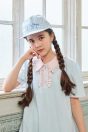 12-416/11-416ガーリーポロワンピース<br> (クロ/★サックス)<br> ・TODDLER￥16,280～(110～140cm)<br> ・SISTER￥18,480-(150/160cm)<br> 12-427ギンガムリボンキャップ<br> (ピンク/★サックス)<br> ・TODDLER￥14,080-(Fサイズ)