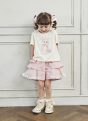 11-453/12-453ロマンティックキャットＴシャツ<br> (ピンク/★オフ白)<br> ・TODDLER￥15,180～(100～140cm)<br> ・SISTER￥17,380-(150/160cm)<br> 11-458/12-458サイドフリルキュロット<br> (★ピンク/クロ)<br> ・TODDLER￥15,180～(100～140cm)<br> ・SISTER￥17,380-(150/160cm)<br> 11-035 グログランリボンつきクルーソックス <br> (★オフ白)￥3,520-(11～23cm)<br> 靴　参考商品