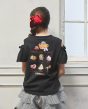 11-452/12-452カフェメニューオフショルTシャツ<br> (★クロ/サックス)<br> ・TODDLER￥14,080～(110～140cm)<br> ・SISTER￥16,280-(150/160cm)<br> 11-458/12-458サイドフリルキュロット<br> (ピンク/★クロ)<br> ・TODDLER￥15,180～(100～140cm)<br> ・SISTER￥17,380-(150/160cm)<br> 14-210レース＆リボンソックス<br> (オフ白/★クロ)￥4,180-(22～24cm)<br> 靴　参考商品